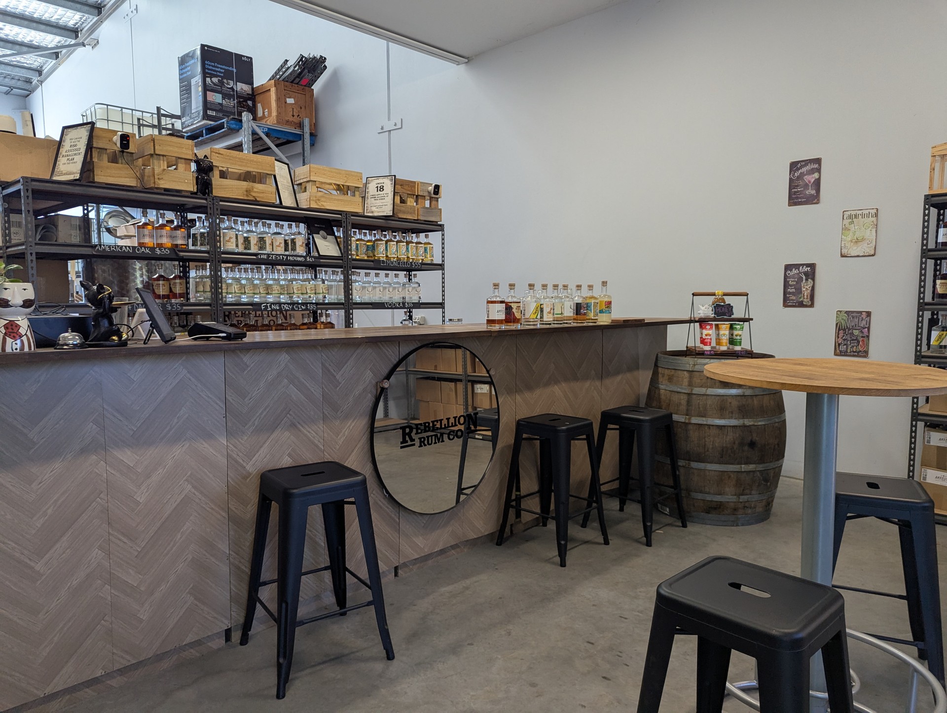 Rebellion Rum Co. Yatala distillery tasting room